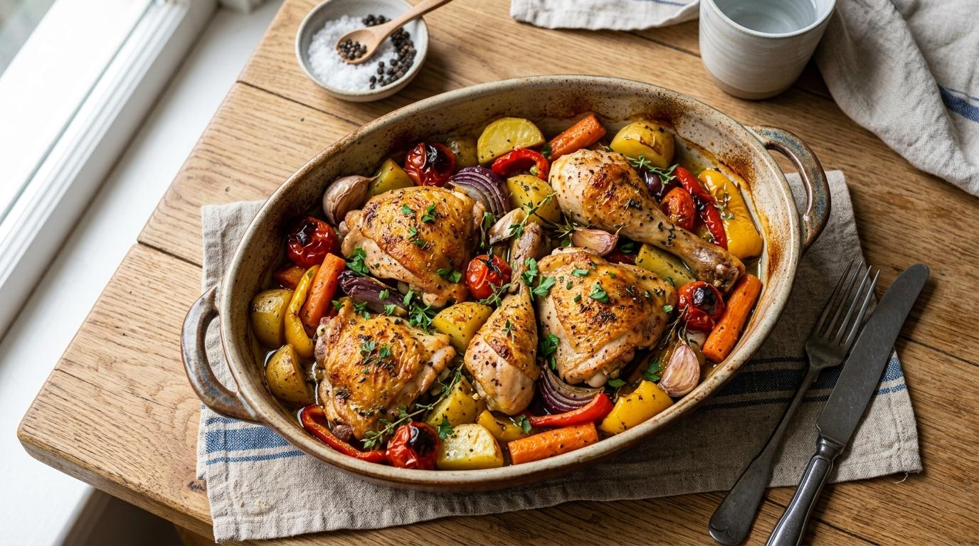 Fırında Sebzeli Tavuk Tarifi