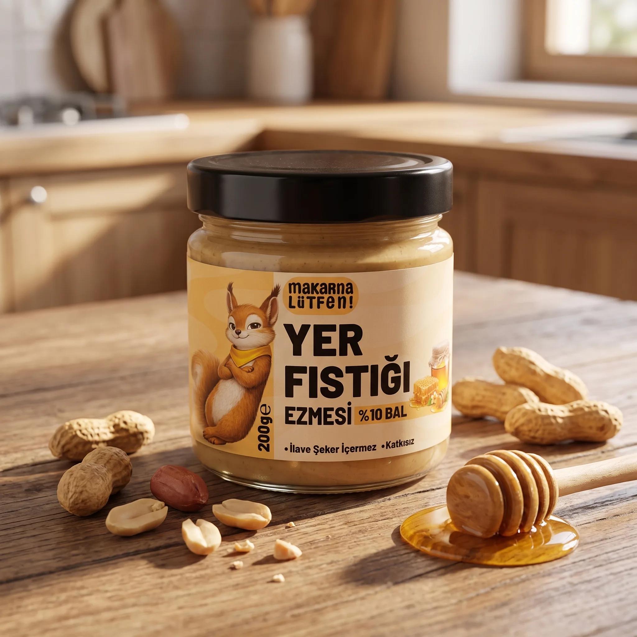 Doğal Bal ve Kavrulmuş Yer Fıstığı Lezzeti: 200g Premium Ezme