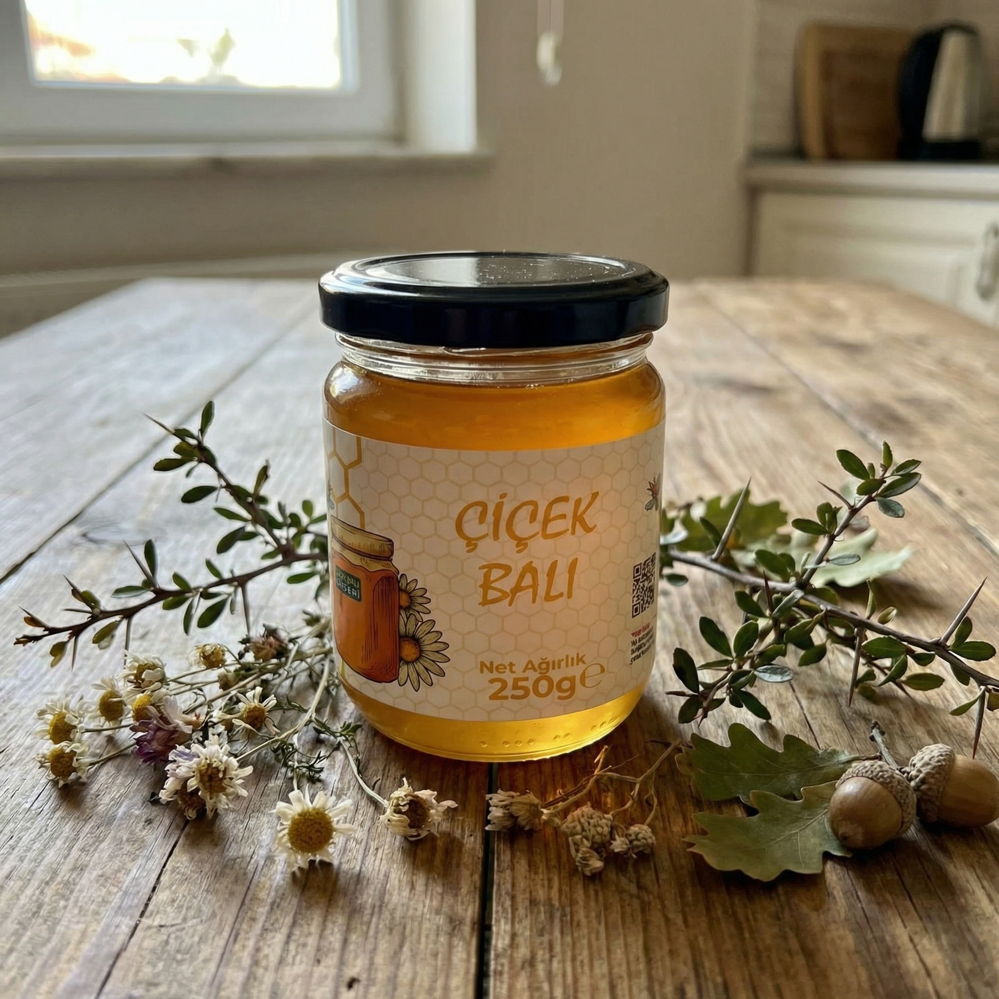 Balkan Ormanlarının Doğal Hediyesi: Katkısız Çiçek Balı (250 gr)