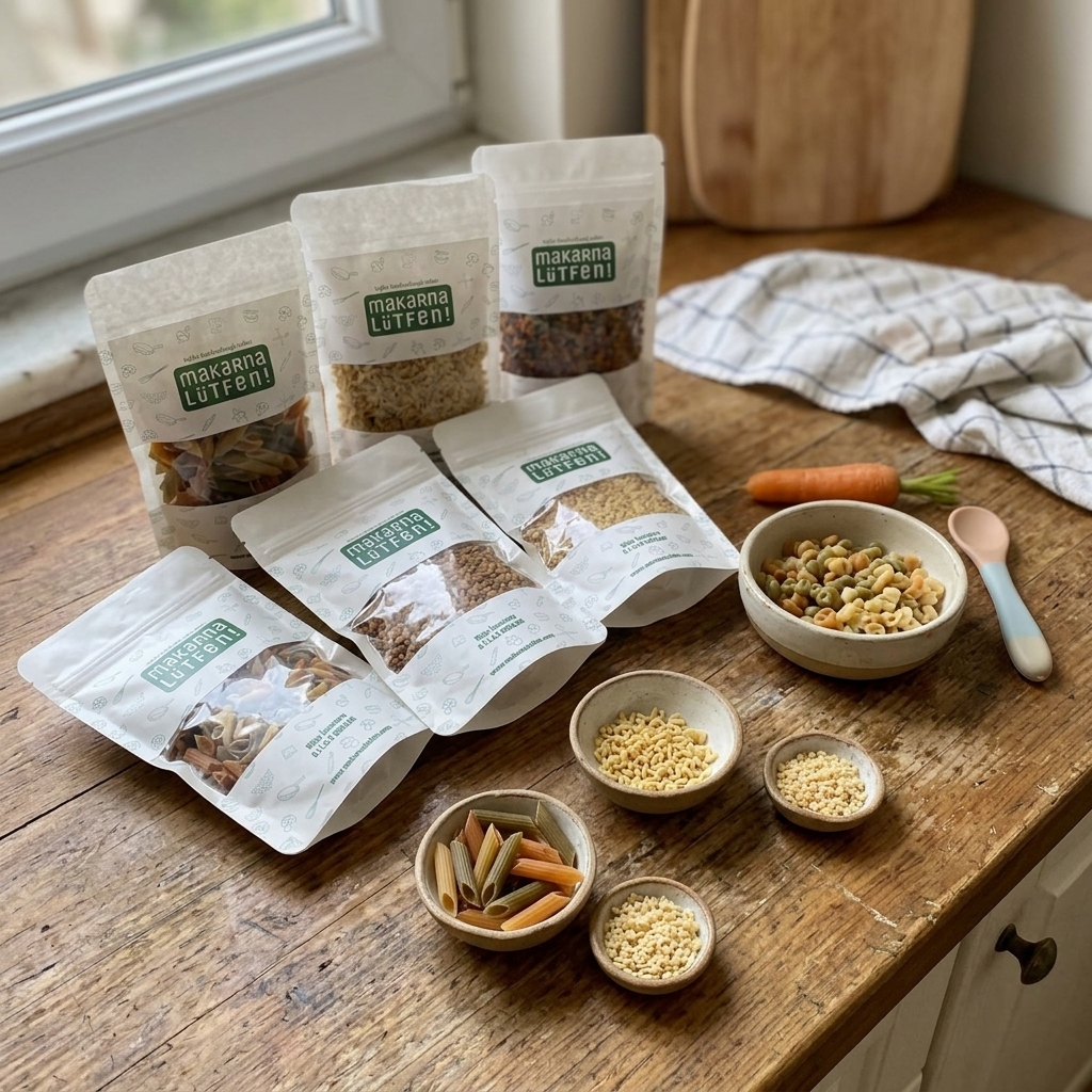 Bebekler İçin Renkli ve Besleyici Makarna Çeşitleri Seti