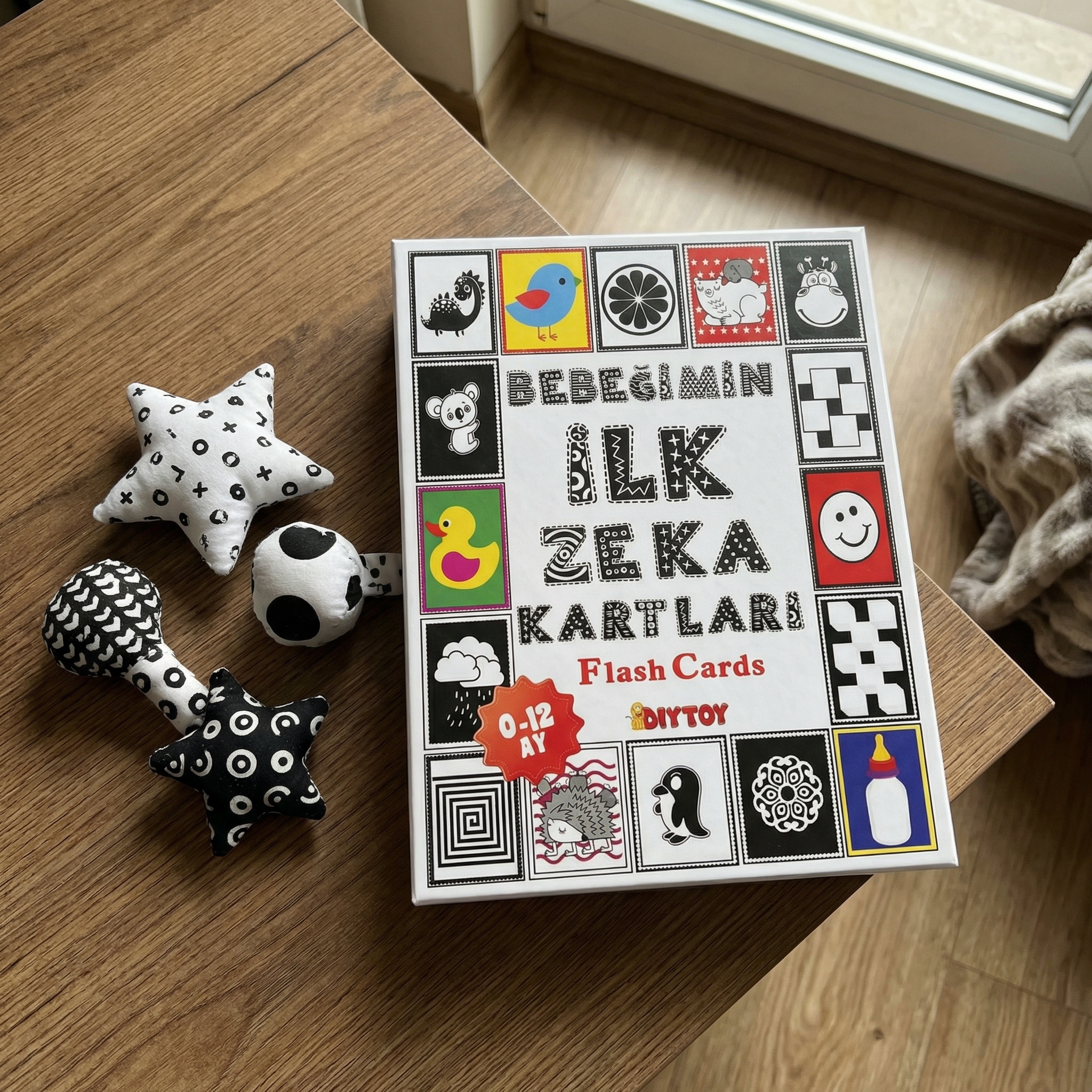 DiyToy 0-12 Ay Bebek Zeka Gelişim Kartları: İlk Keşifler İçin Eğitici Set