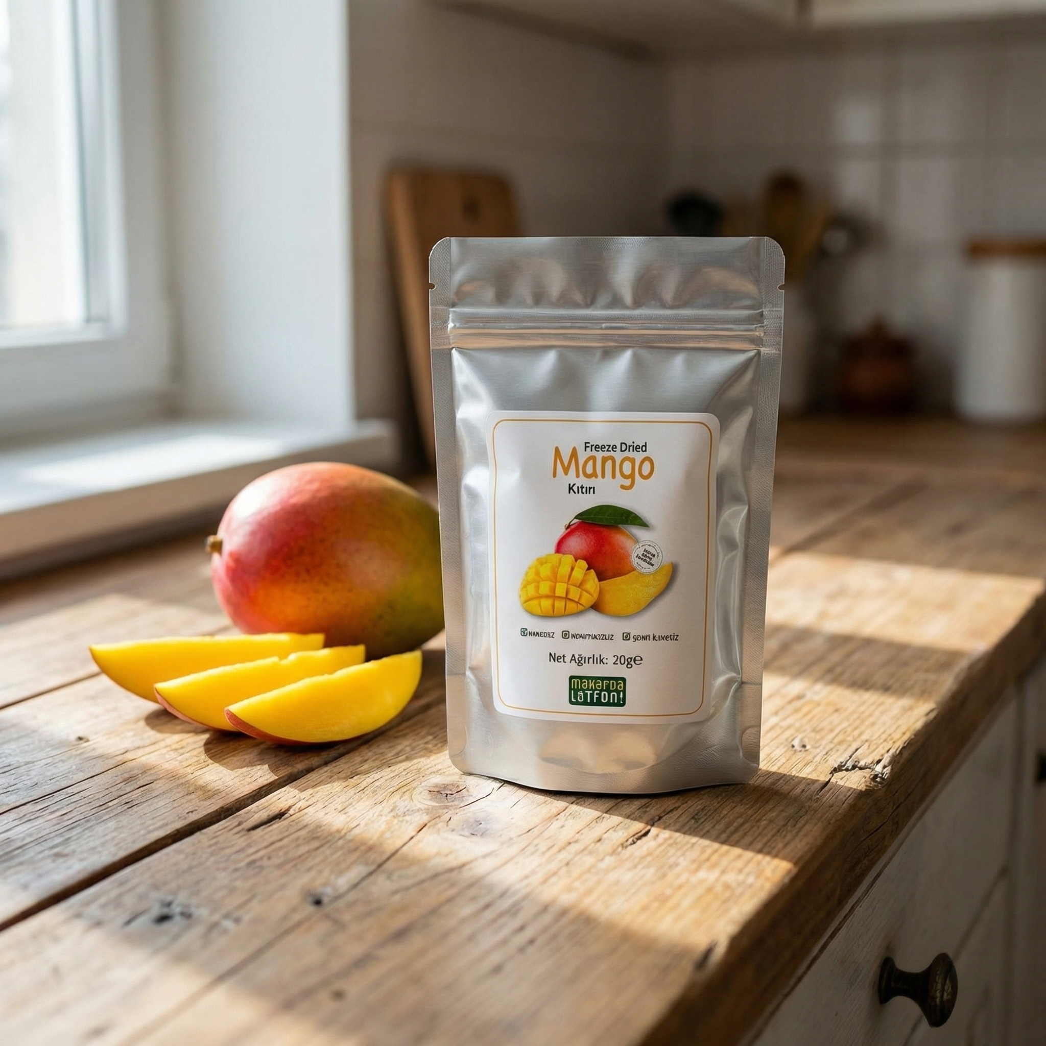 Doğal Mango Cipsi - Dondurularak Kurutulmuş Lezzet Bombası (20g)