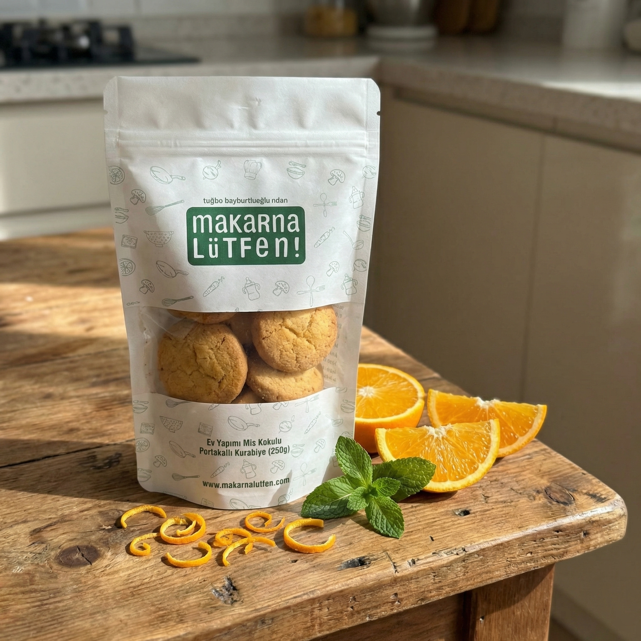 Ev Yapımı Mis Kokulu Portakallı Kurabiye (250g) - Taptaze Lezzet