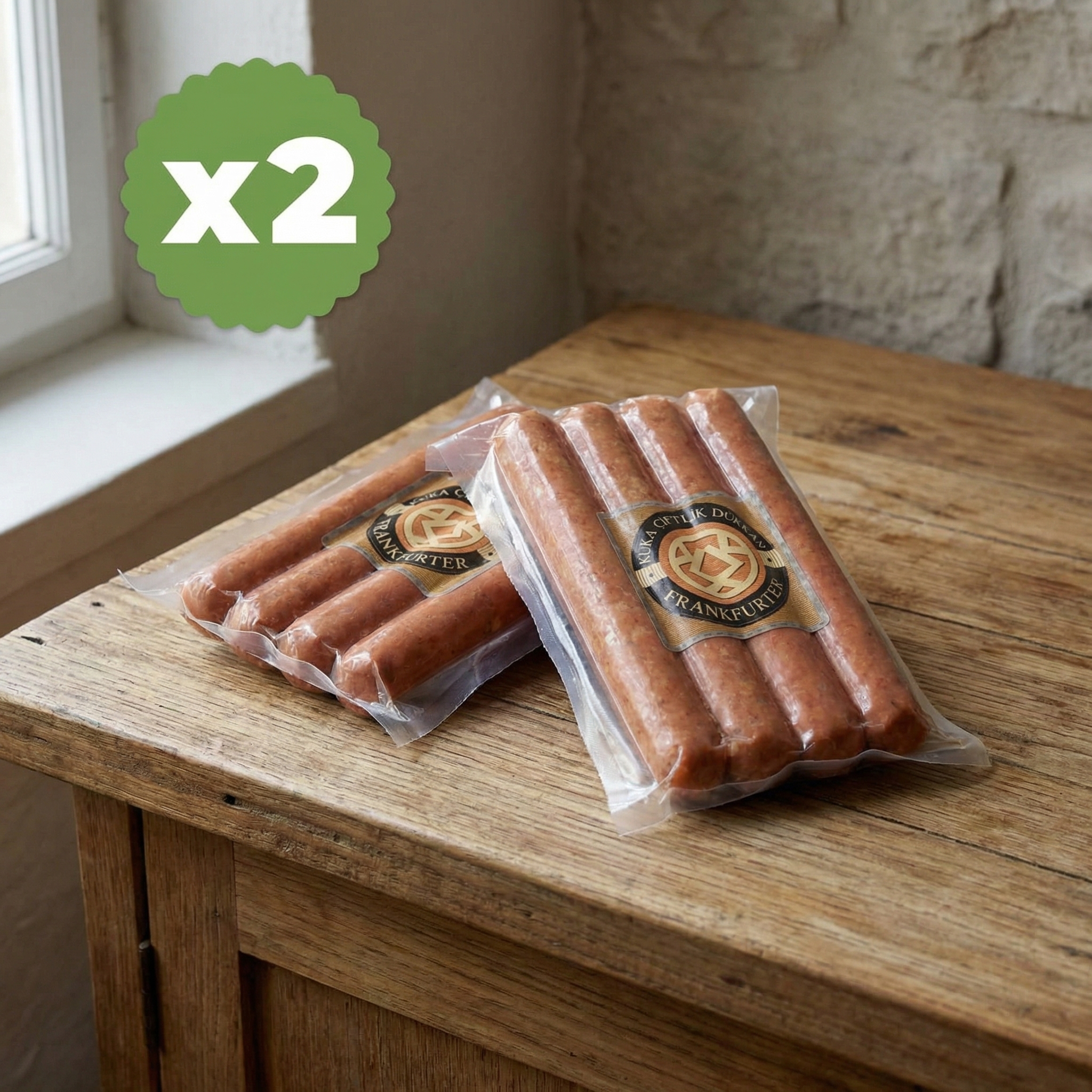 Kuka Çiftliği Nitritsiz Frankfurter Dana Sosis 2'li Paket (Sağlıklı ve Lezzetli)