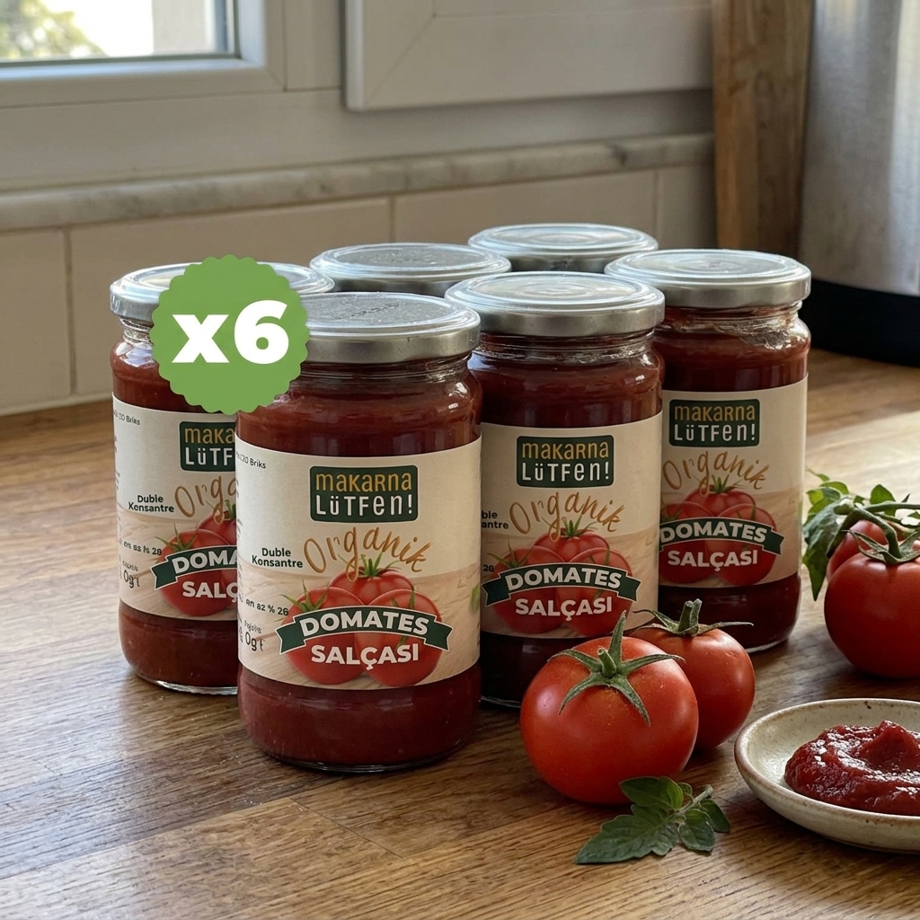 Makarna Lütfen Organik Domates Salçası 6'lı Ekonomik Paket (6x310g)