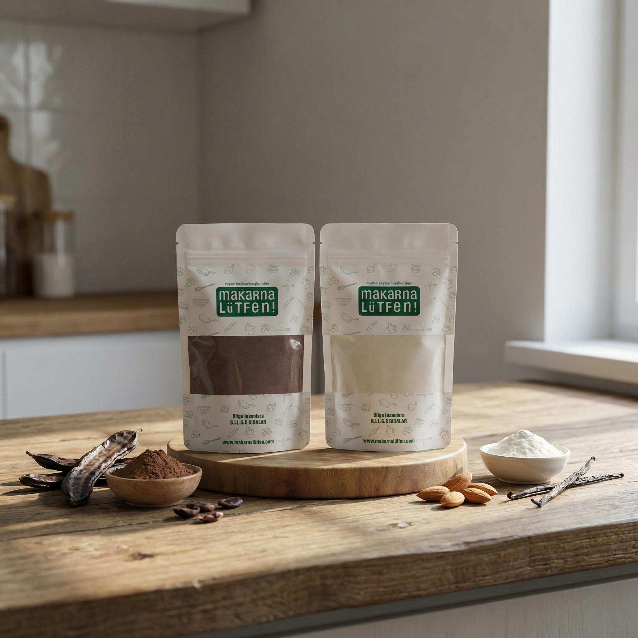 Sağlıklı Keçiboynuzlu & Şekersiz Beyaz Puding İkili Set